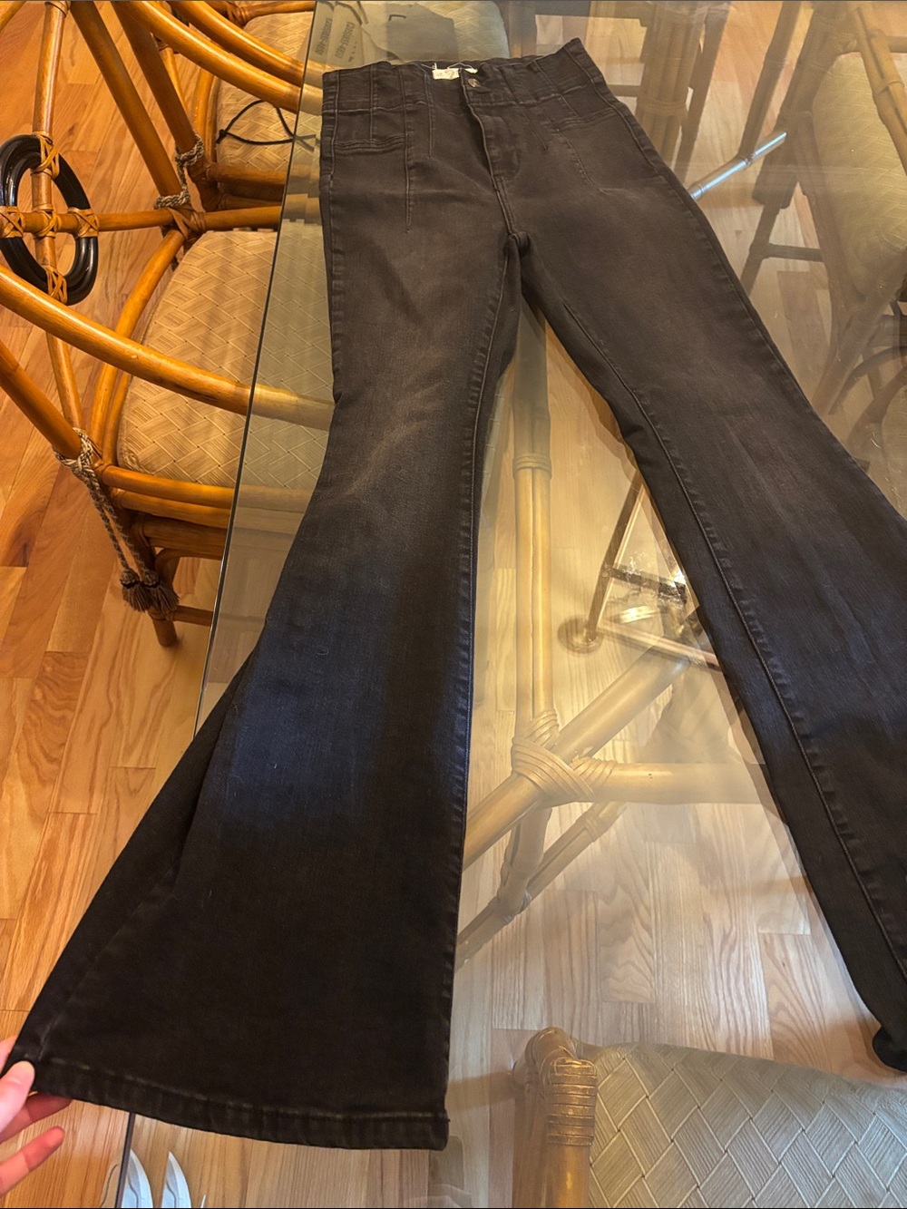We The Free Black Flare Wide-Leg Jeans